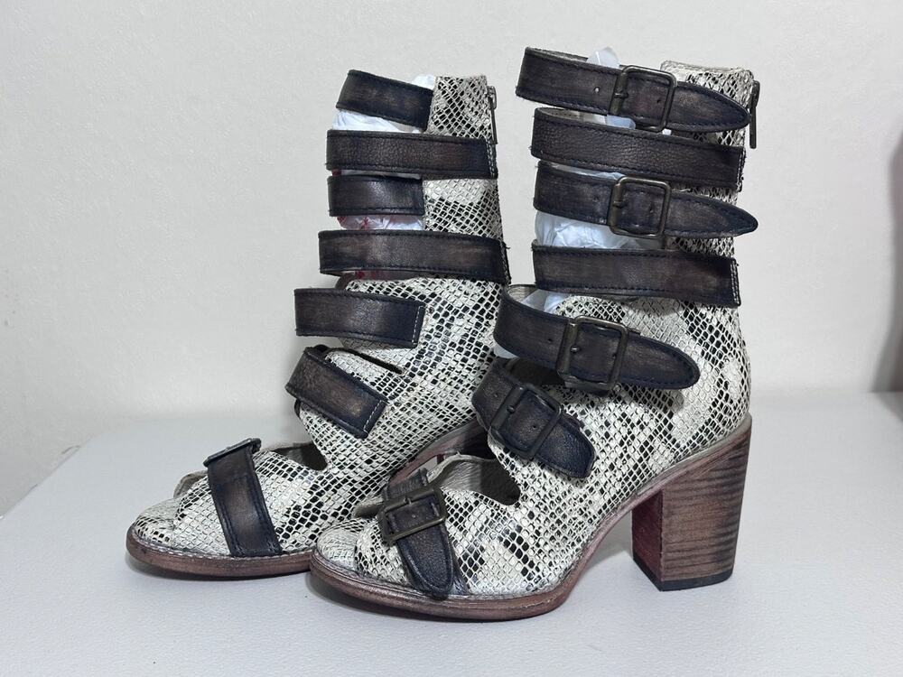 Freebird by Steven Bond heeled gladiator sandal boots US 6 Multicolor Womens